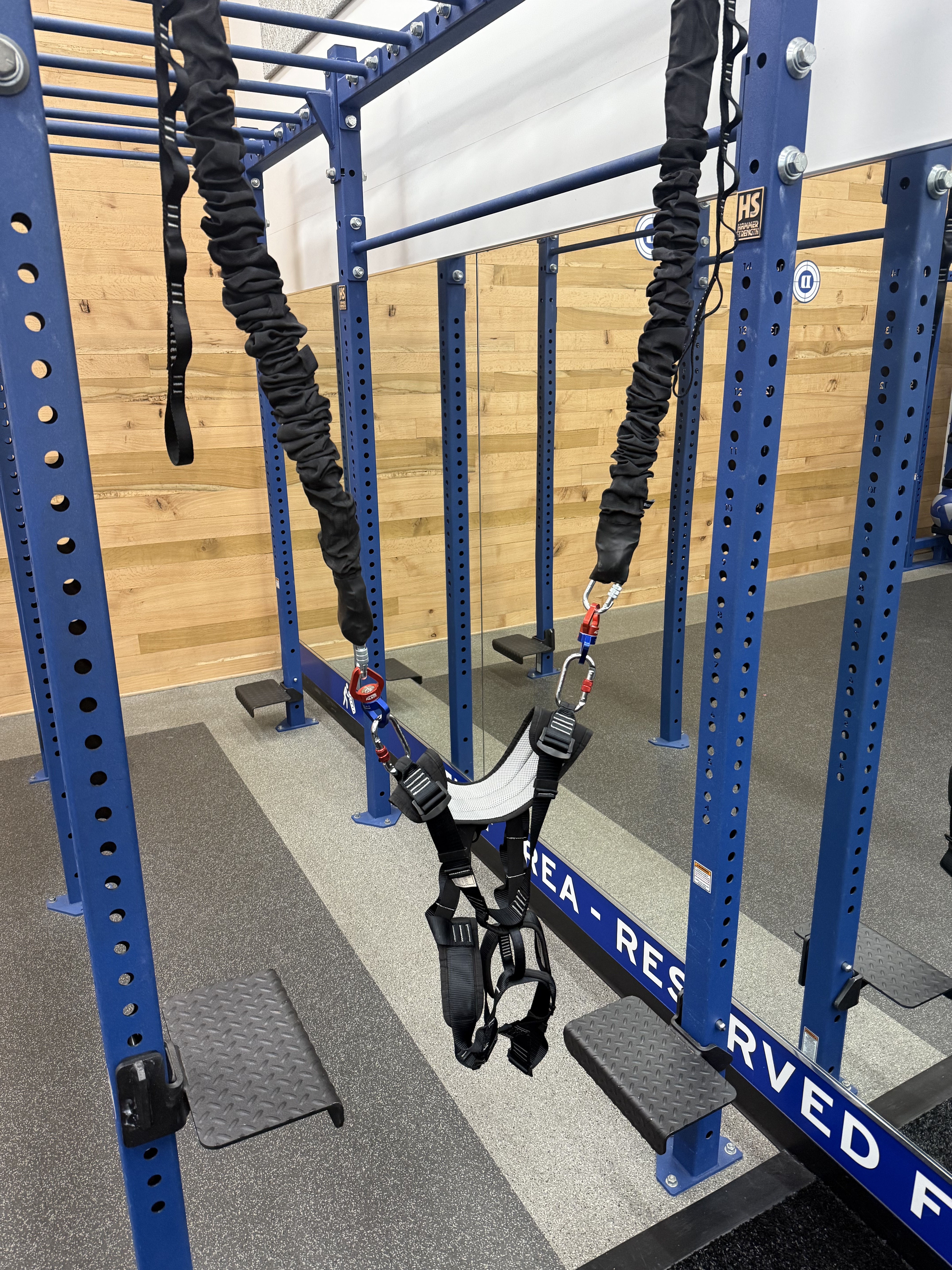 Firstflip Trainer harness system in gym setup